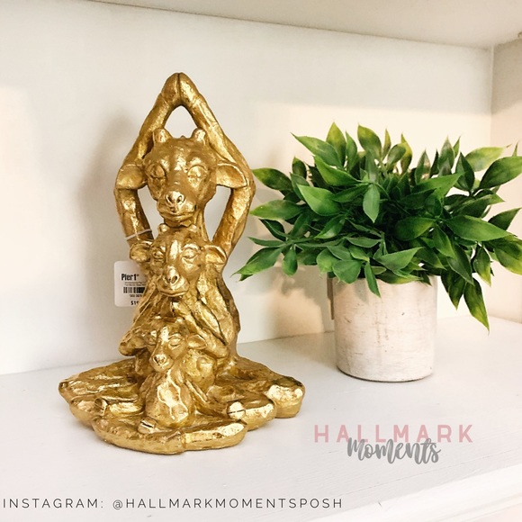 Pier 1 Accents Pier Golden Namaste Yoga Giraffes Statue Nwt Poshmark